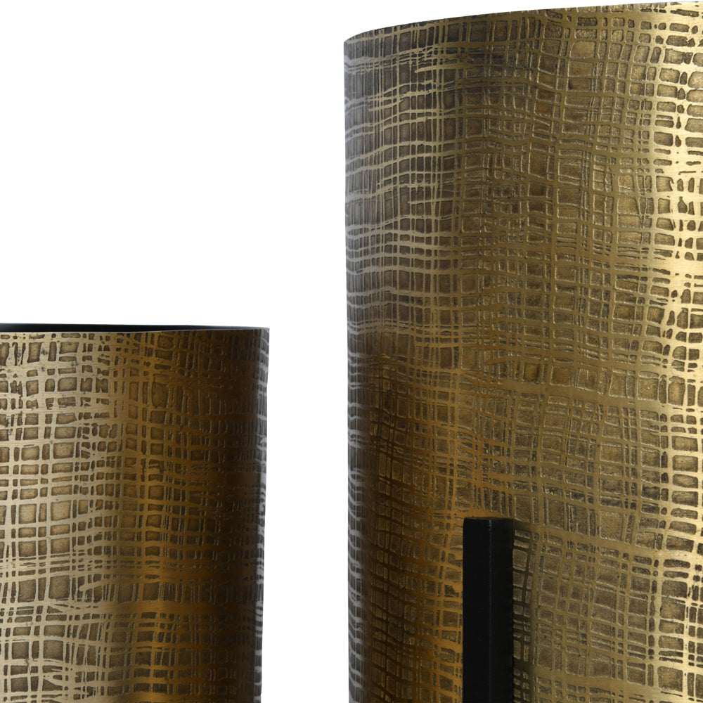 Libra Urban Botanic Collection - Set of 2 Clyde Floor Standing Planters Brass