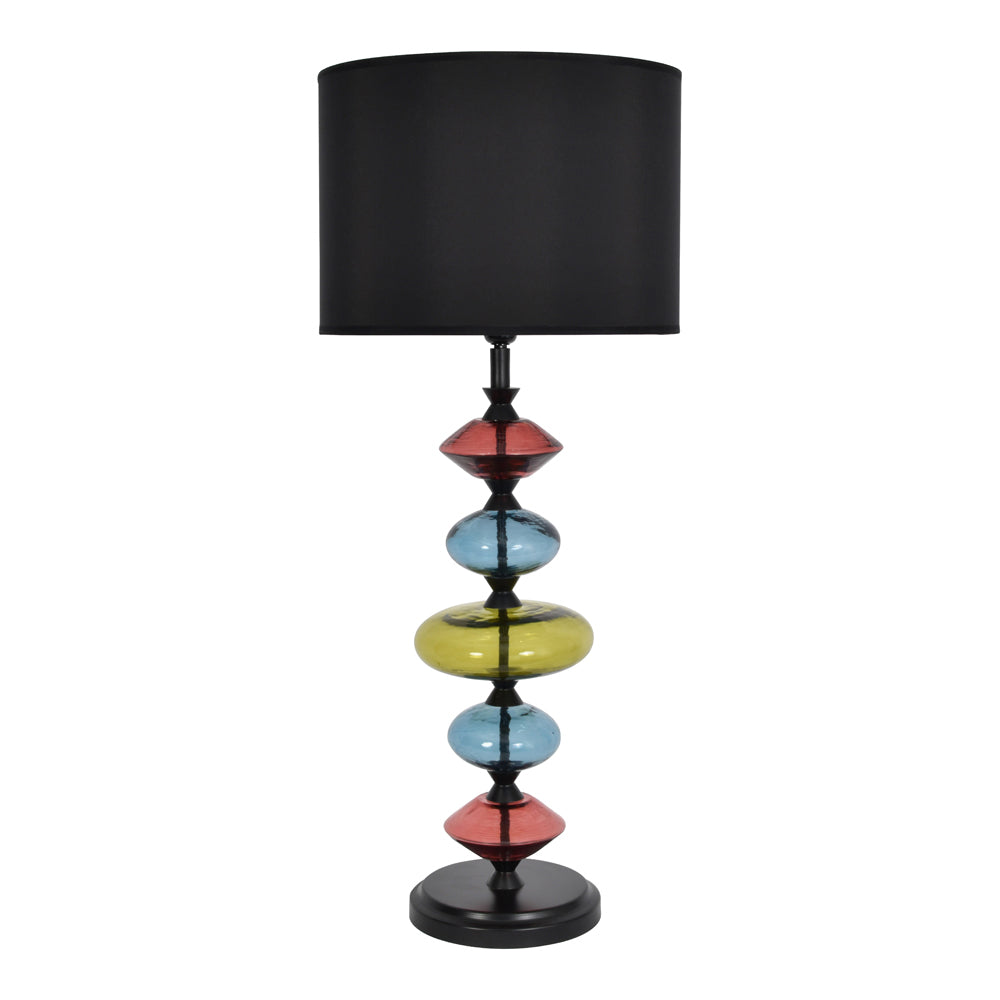 Libra Urban Botanic Collection - Eva Table Lamp In Ebony Black And Green Glass (Base Only)