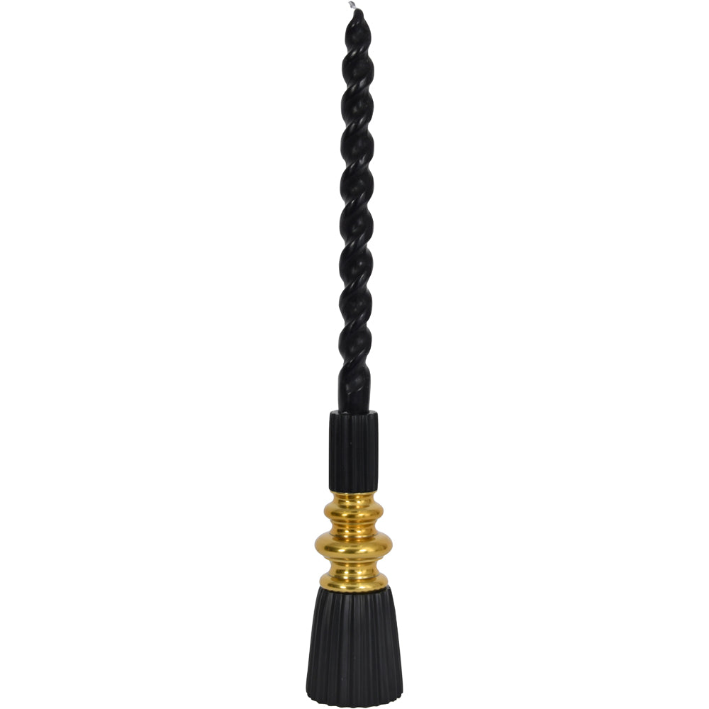 Libra Luxurious Glamour Collection - Solid Brass Candle Holder Black