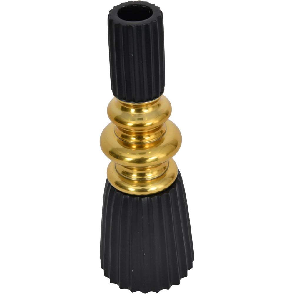 Libra Luxurious Glamour Collection - Solid Brass Candle Holder Black