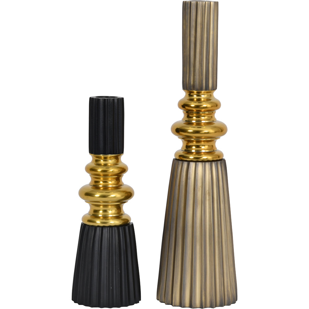 Libra Luxurious Glamour Collection - Solid Brass Candle Holder Black