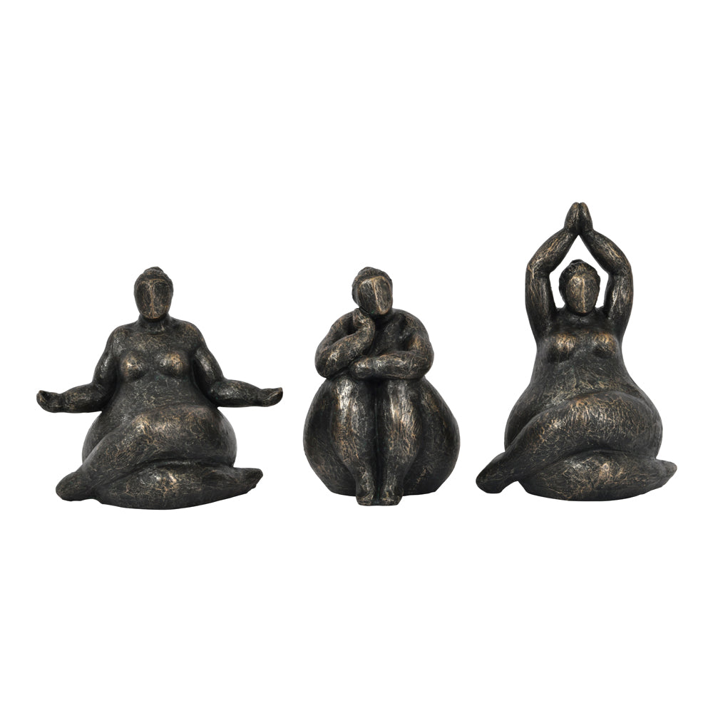 Libra Calm Neutral Collection - Freya Meditating Feminine Form Resin Sculpture