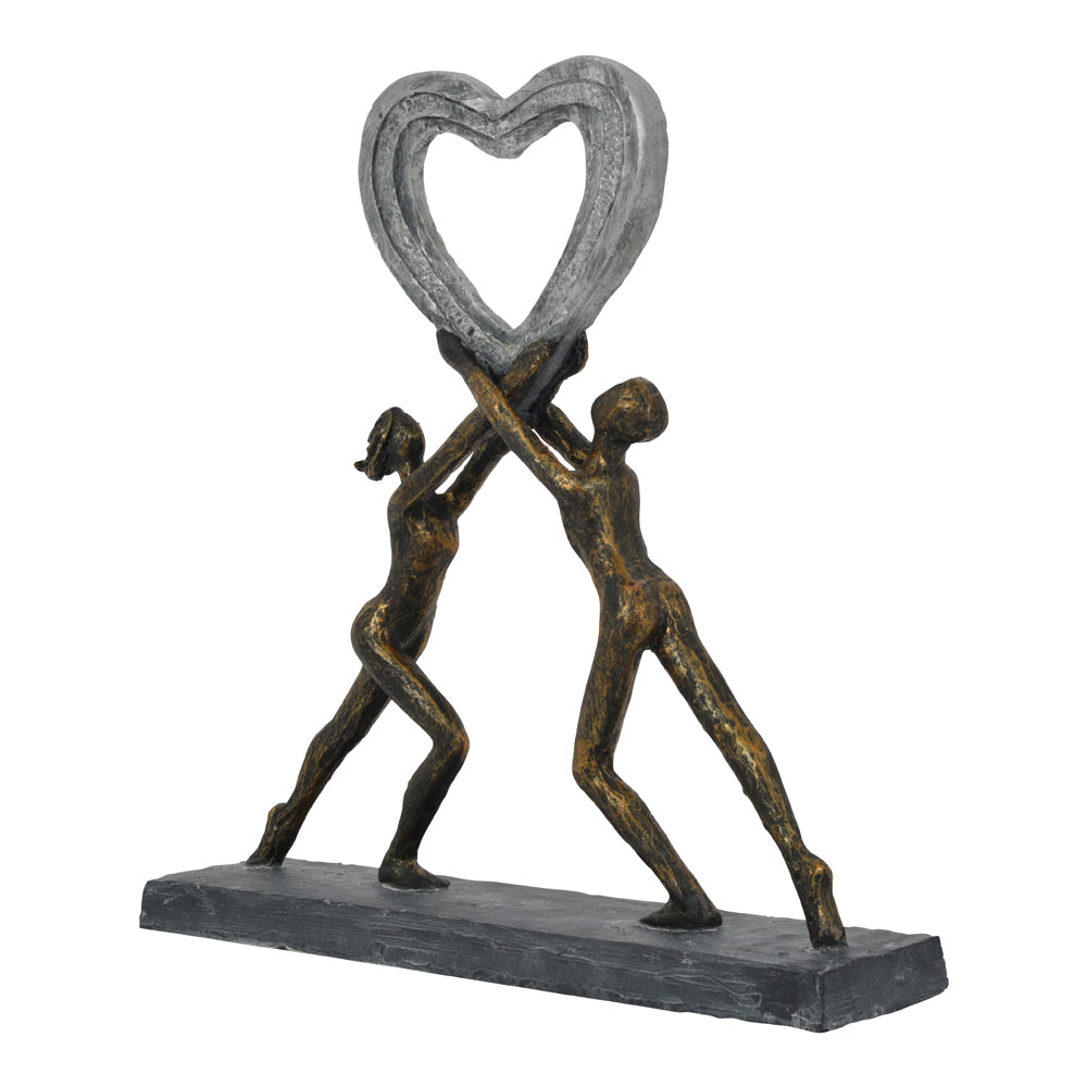 Libra Calm Neutral Collection - Uplifting Love Couple With Heart Resin Sculpture