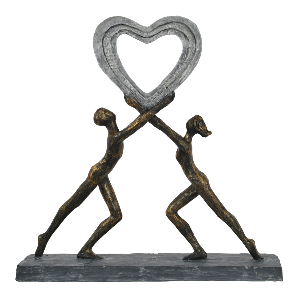 Libra Calm Neutral Collection - Uplifting Love Couple With Heart Resin Sculpture