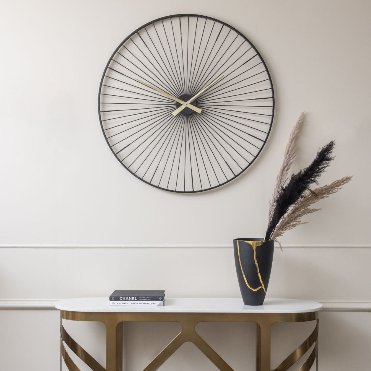 Libra Urban Botanic Collection - Spoke Wall Clock in Black