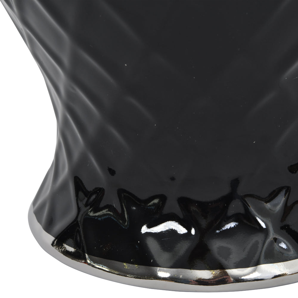 Libra Midnight Mayfair Collection - Mayfair Black And Silver Ceramic Ginger Jar