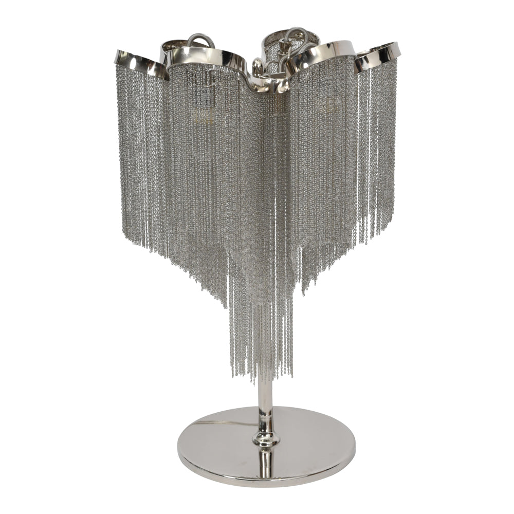 Libra Midnight Mayfair Collection - Niagara Silver Chain 4 Bulb Table Lamp