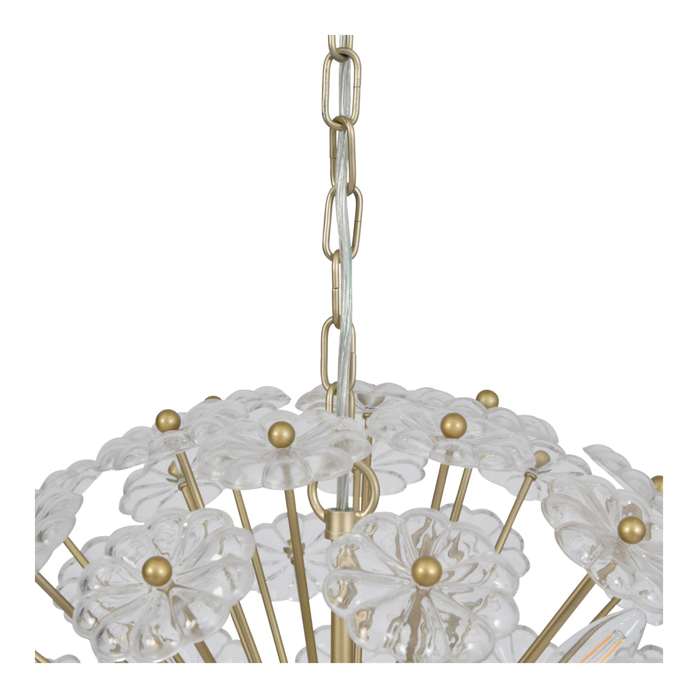 Libra Luxurious Glamour Collection - Daisy Champagne Gold And Glass Pendant Chandelier