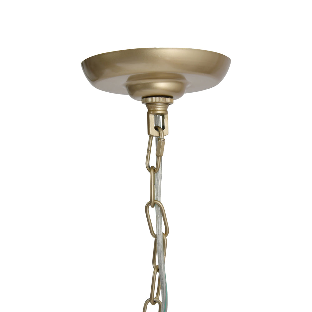 Libra Luxurious Glamour Collection - Daisy Champagne Gold And Glass Pendant Chandelier