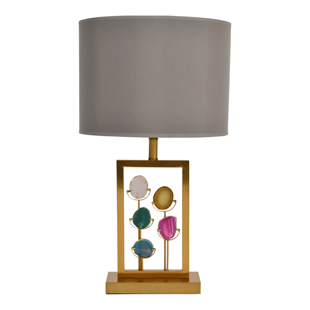 Libra Luxurious Glamour Collection - Brass And Agate Framed Table Lamp Base Only