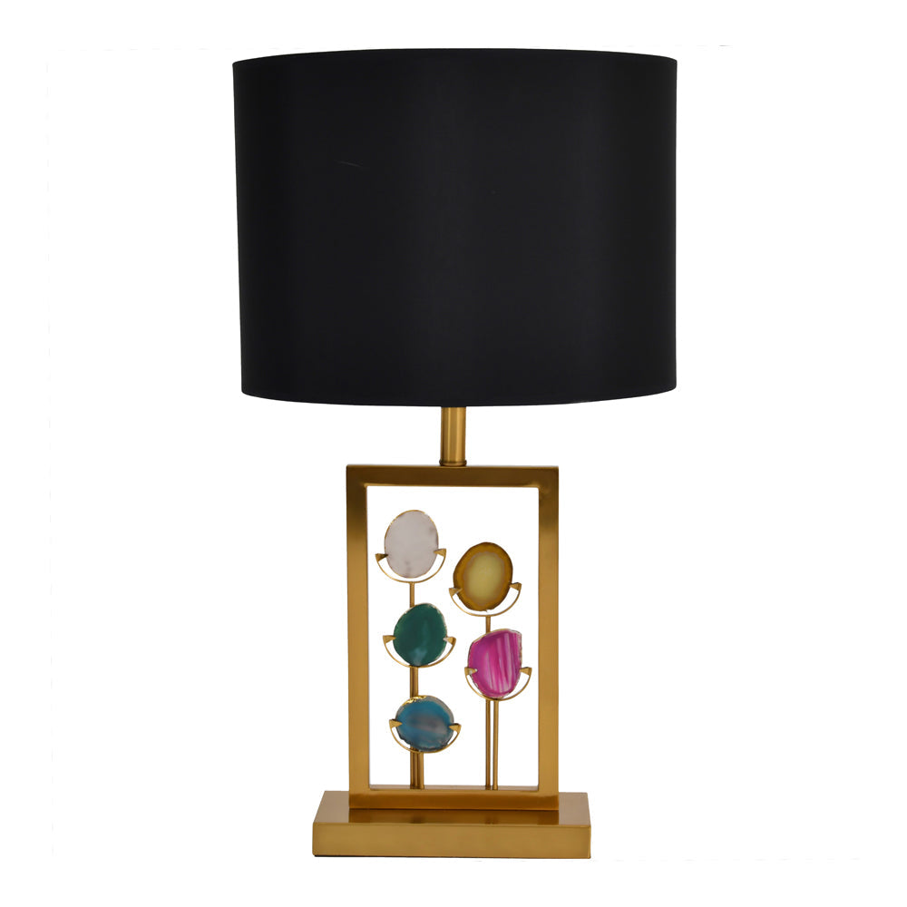 Libra Luxurious Glamour Collection - Brass And Agate Framed Table Lamp Base Only