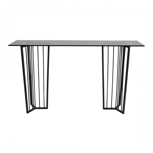 Libra Urban Botanic Collection - Abington Black Frame and Tinted Glass Console Table