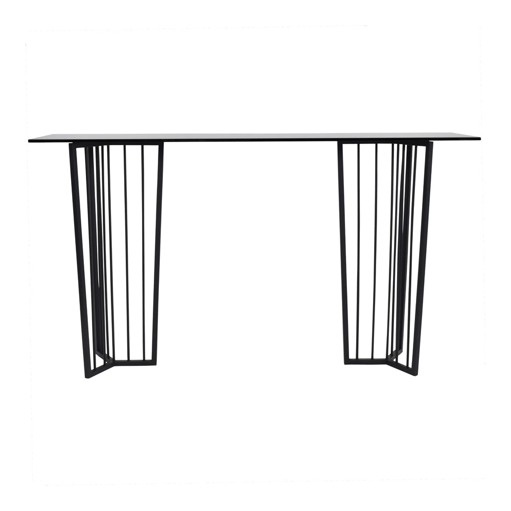 Libra Urban Botanic Collection - Abington Black Frame and Tinted Glass Console Table