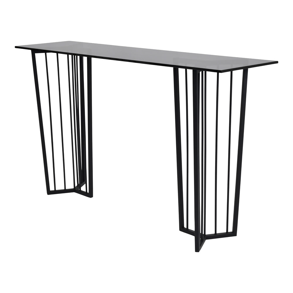 Libra Urban Botanic Collection - Abington Black Frame and Tinted Glass Console Table