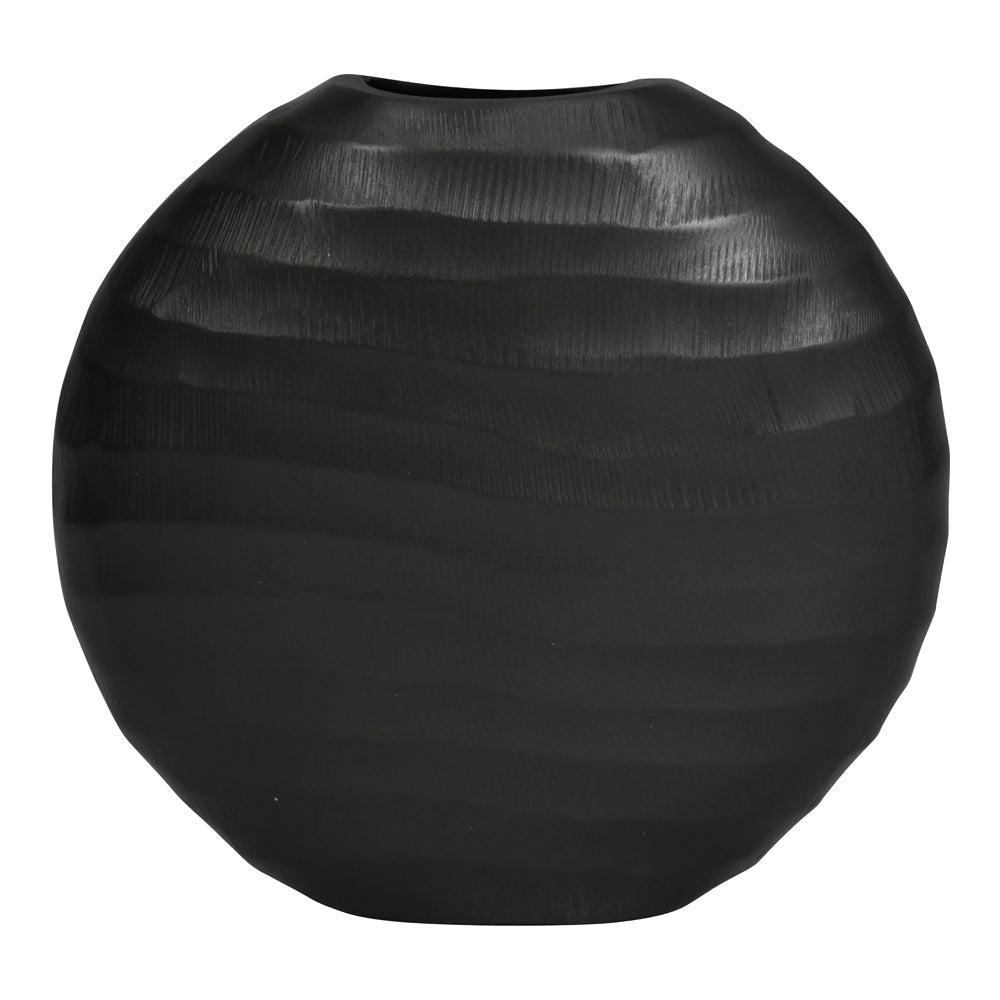 Libra Urban Botanic Collection - Iconic Ripples Graphite Aluminium Elliptical Vase Small - Discontinued