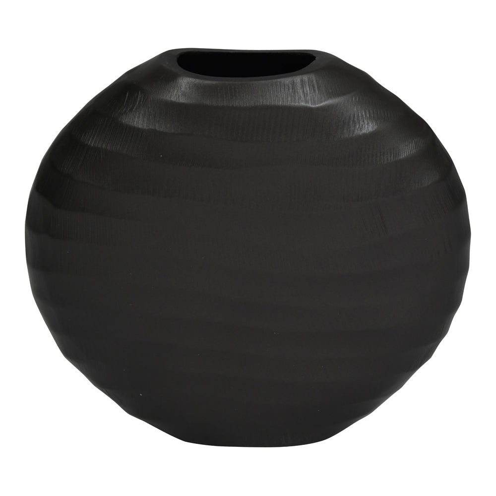 Libra Urban Botanic Collection - Iconic Ripples Graphite Aluminium Elliptical Vase Small - Discontinued