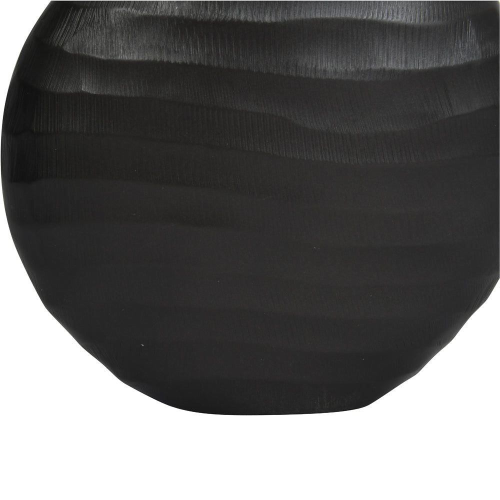 Libra Urban Botanic Collection - Iconic Ripples Graphite Aluminium Elliptical Vase Small - Discontinued