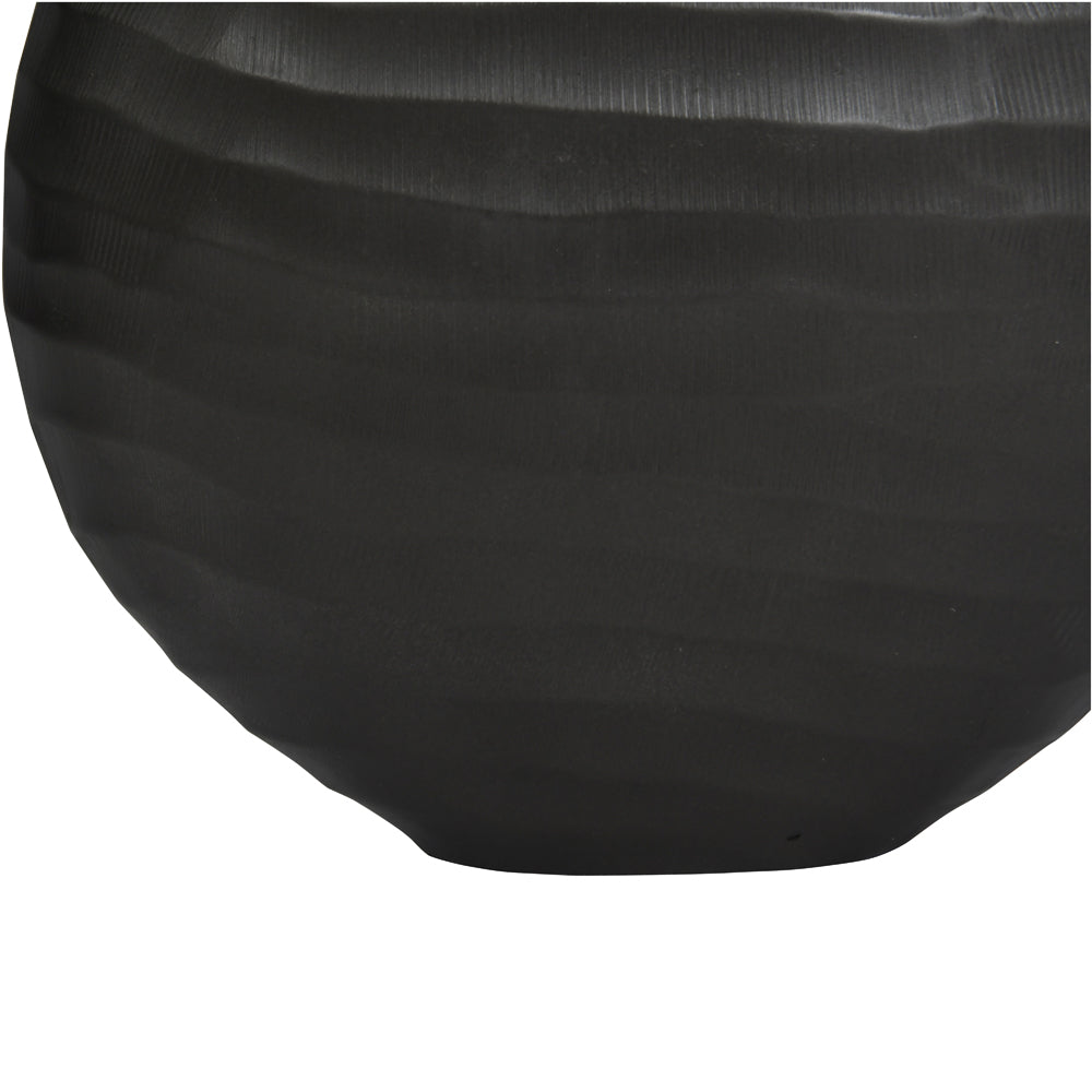 Libra Iconic Large Ripples Graphite Aluminium Elliptical Vase