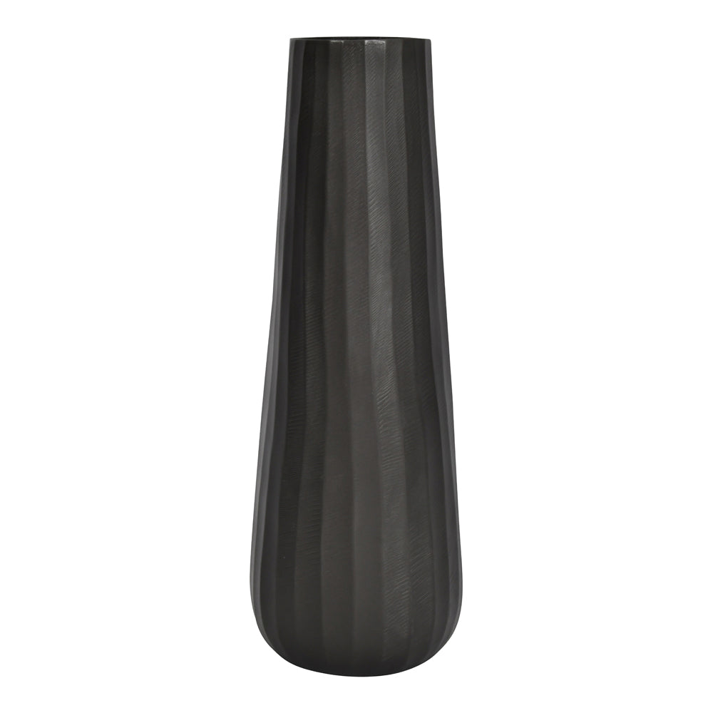 Libra Urban Botanic Collection - Iconic Ripples Graphite Aluminium Tapered Vase Small