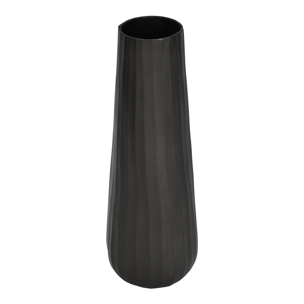 Libra Urban Botanic Collection - Iconic Ripples Graphite Aluminium Tapered Vase Small