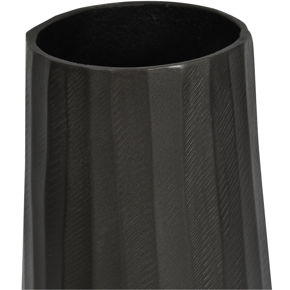 Libra Urban Botanic Collection - Iconic Ripples Graphite Aluminium Tapered Vase Small