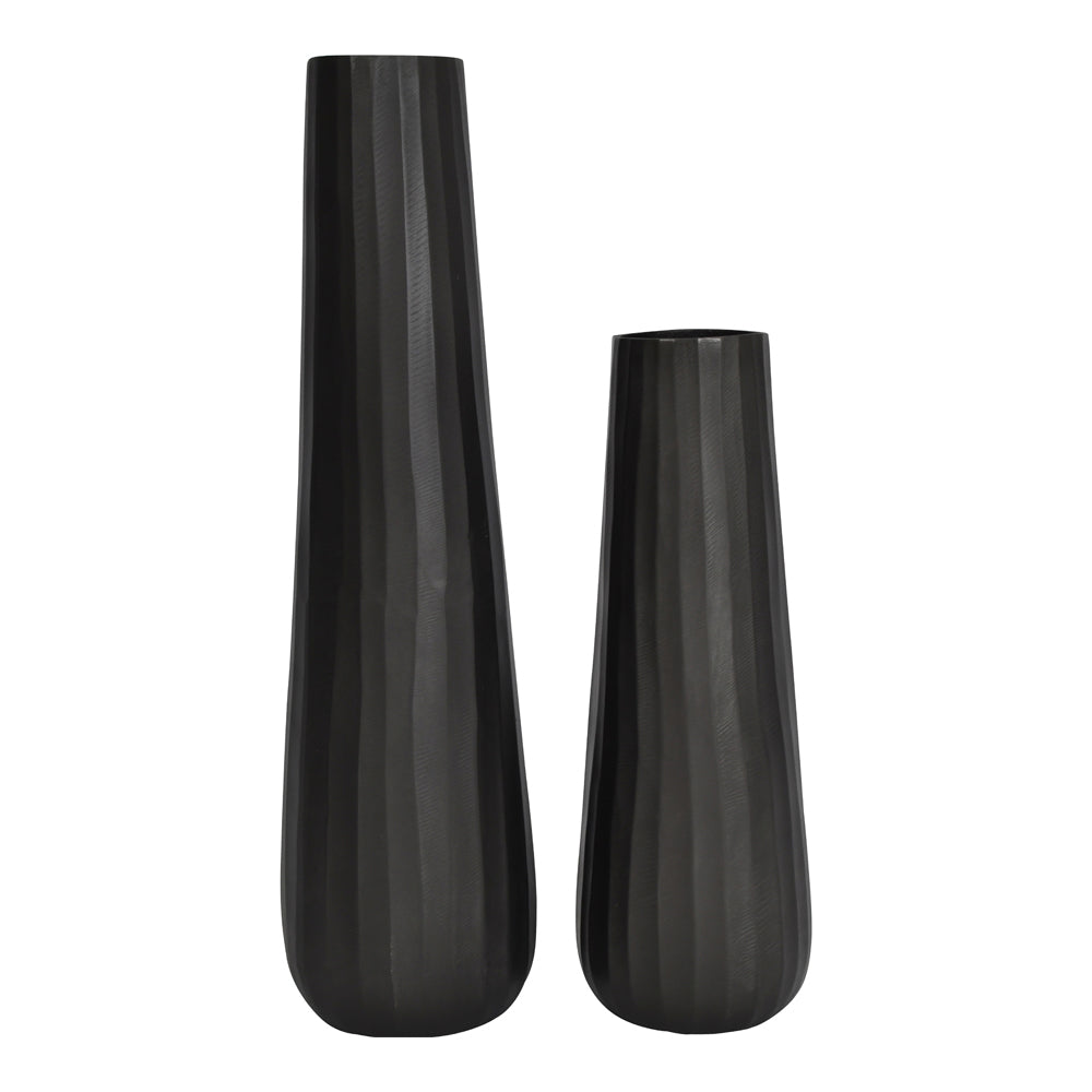 Libra Urban Botanic Collection - Iconic Ripples Graphite Aluminium Tapered Vase Small