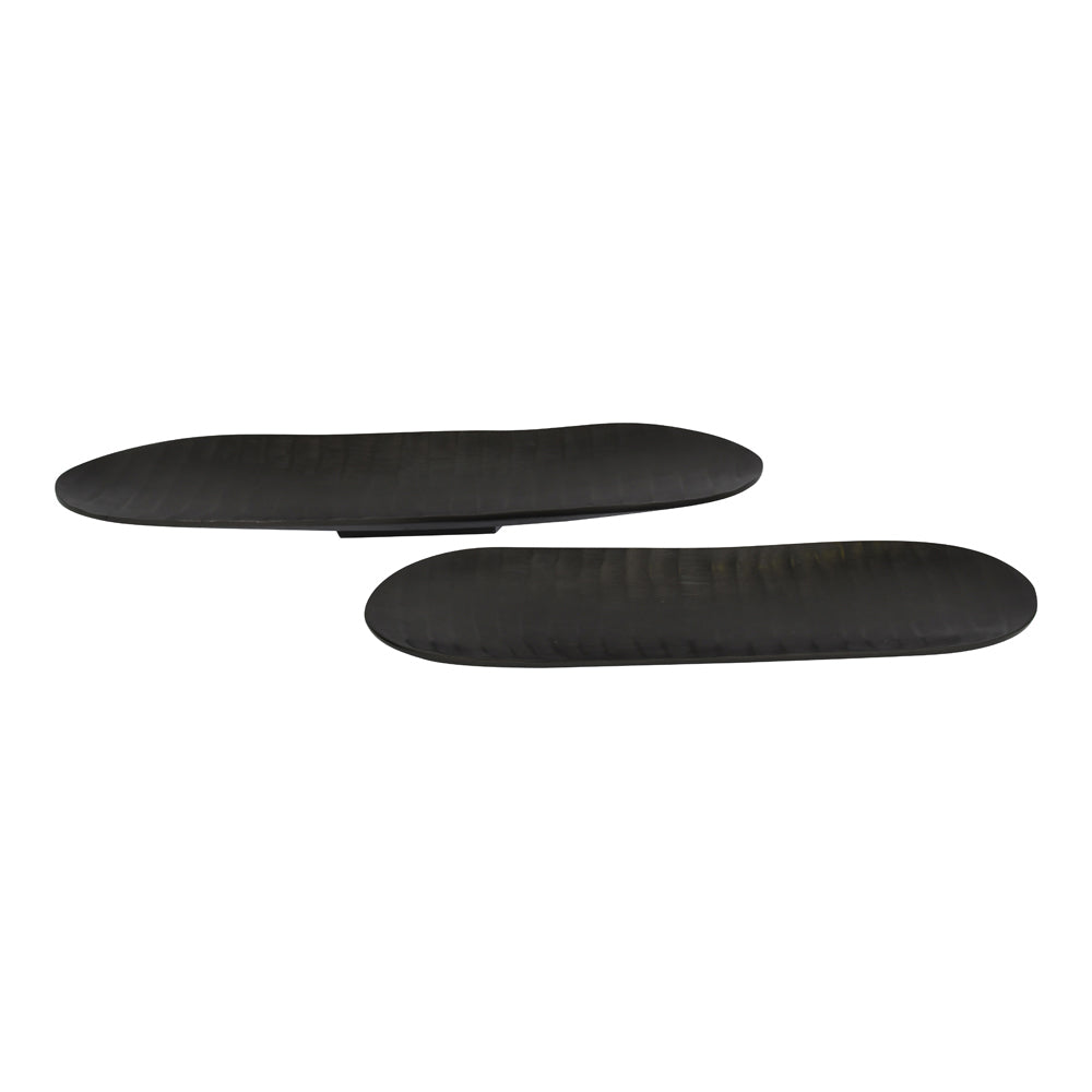 Libra Urban Botanic Collection - Iconic Ripples Graphite Aluminium Elliptical Platter Small