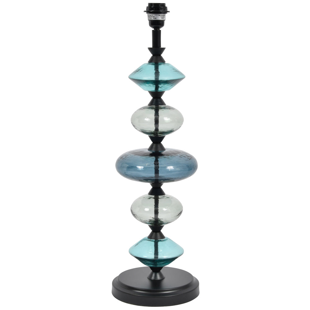 Libra Urban Botanic Collection - Eva Table Lamp In Ebony Black And Blue Glass (Base Only)