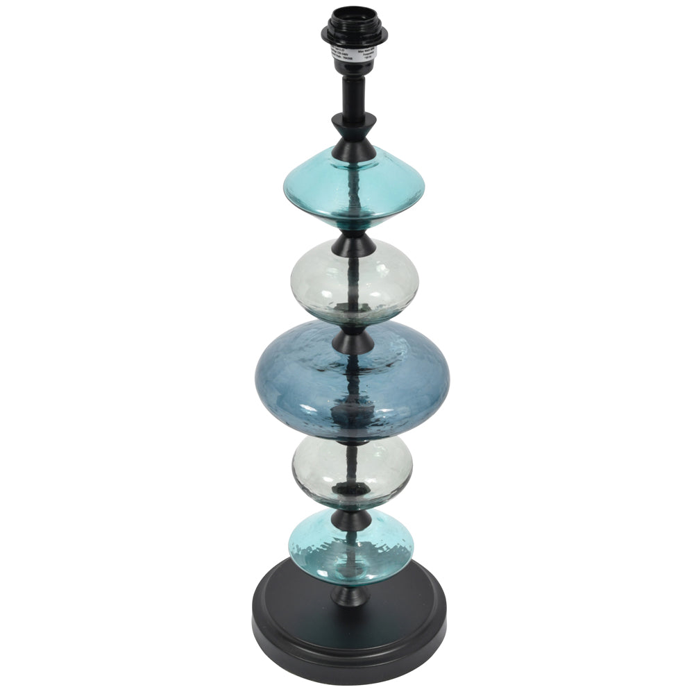 Libra Urban Botanic Collection - Eva Table Lamp In Ebony Black And Blue Glass (Base Only)