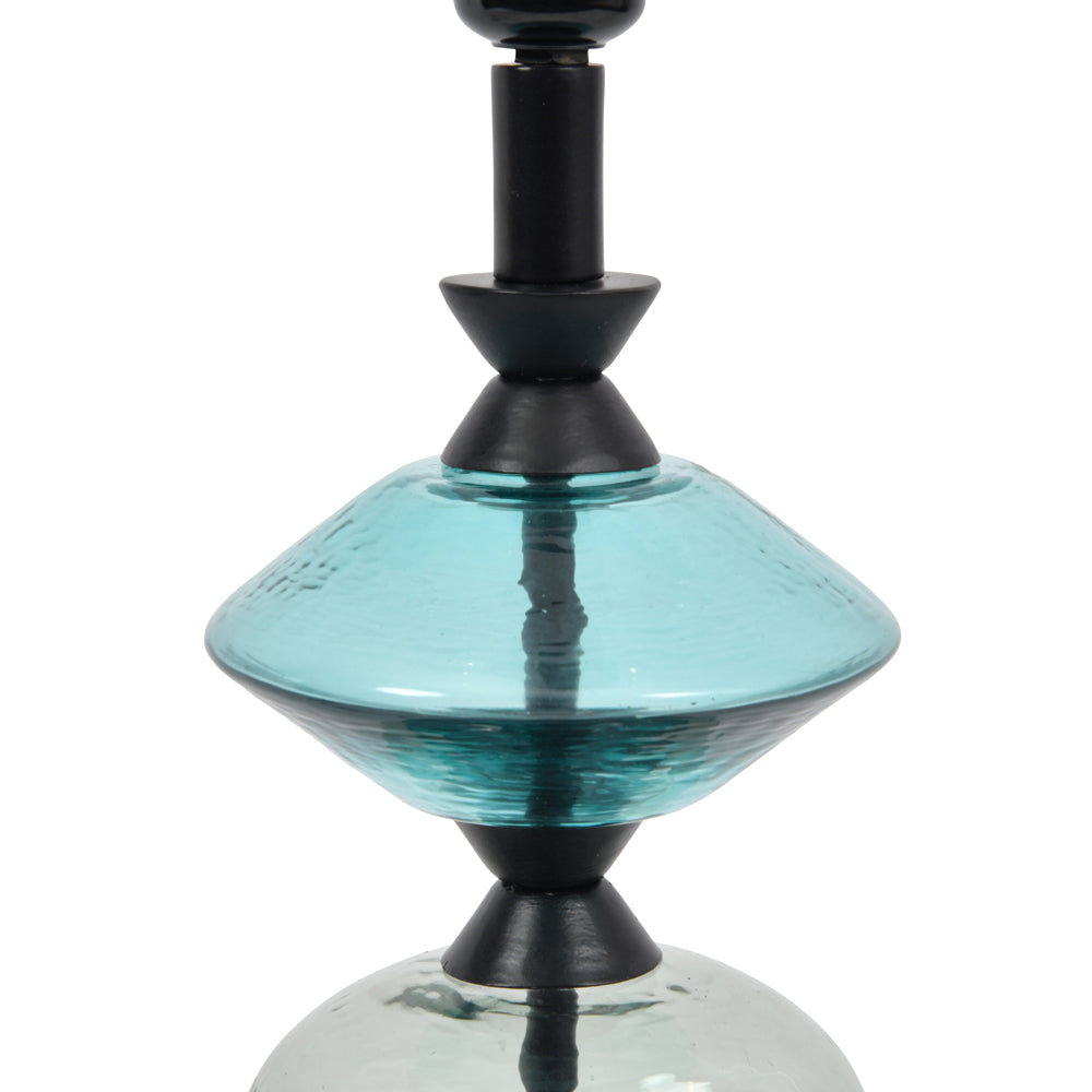 Libra Urban Botanic Collection - Eva Table Lamp In Ebony Black And Blue Glass (Base Only)