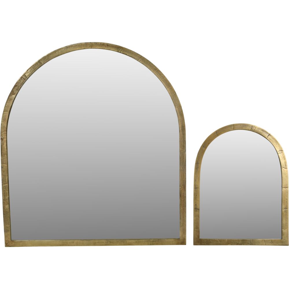 Libra Arched Window Large Mirror in Brass Finish