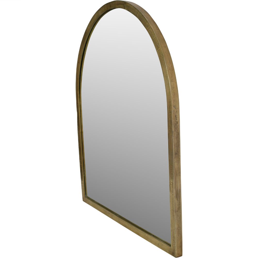 Libra Arched Window Large Mirror in Brass Finish