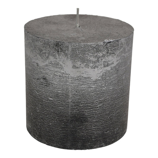 Libra Midnight Mayfair Collection - Black And Silver Ombre Pillar Candle 10X10 cm