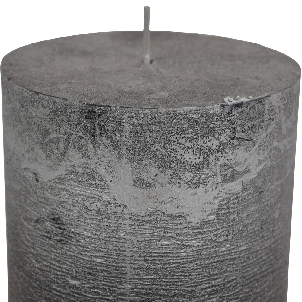 Libra Midnight Mayfair Collection - Black And Silver Ombre Pillar Candle 10X10 cm