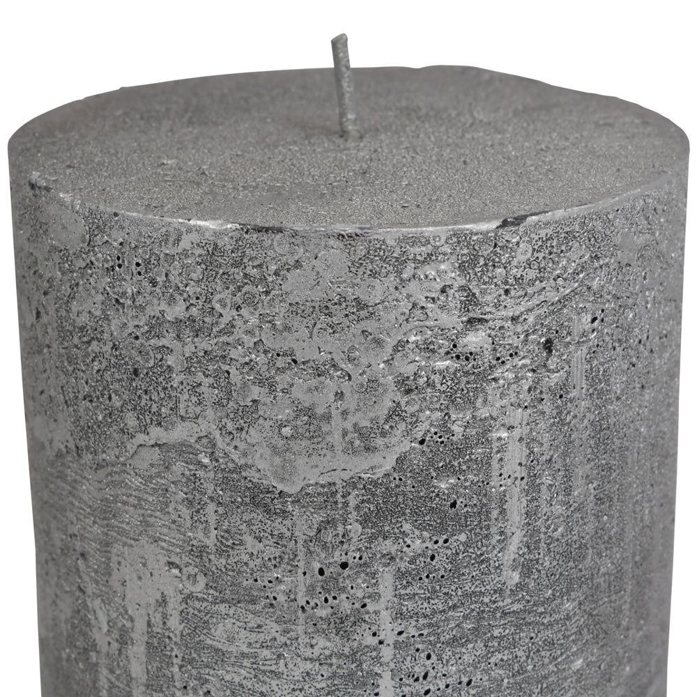 Libra Midnight Mayfair Collection - Black And Silver Ombre Pillar Candle 10X20 cm