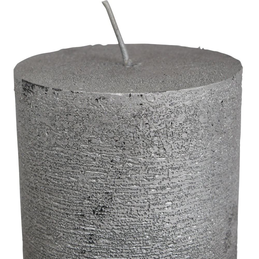 Libra Midnight Mayfair Collection - Black And Silver Ombre Pillar Candle 7X12 cm