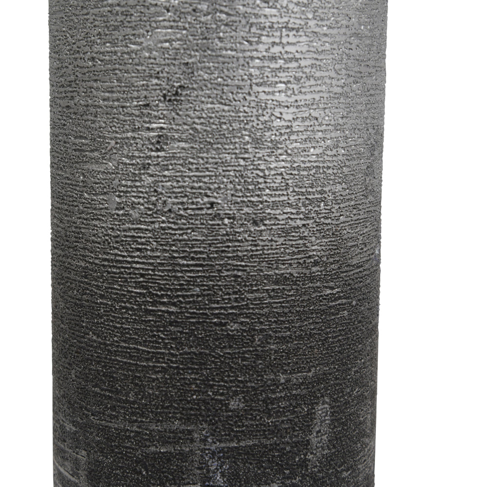 Libra Midnight Mayfair Collection - Black And Silver Ombre Pillar Candle 7X12 cm