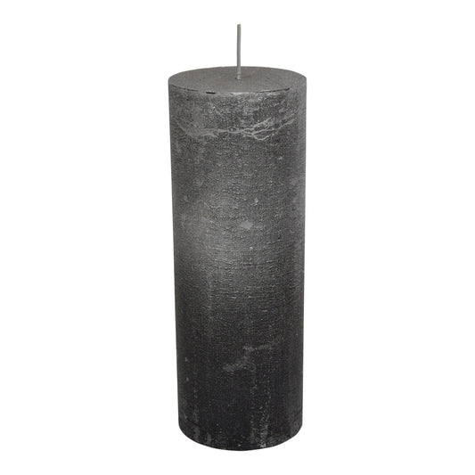 Libra Midnight Mayfair Collection - Black And Silver Ombre Pillar Candle 7X19 cm