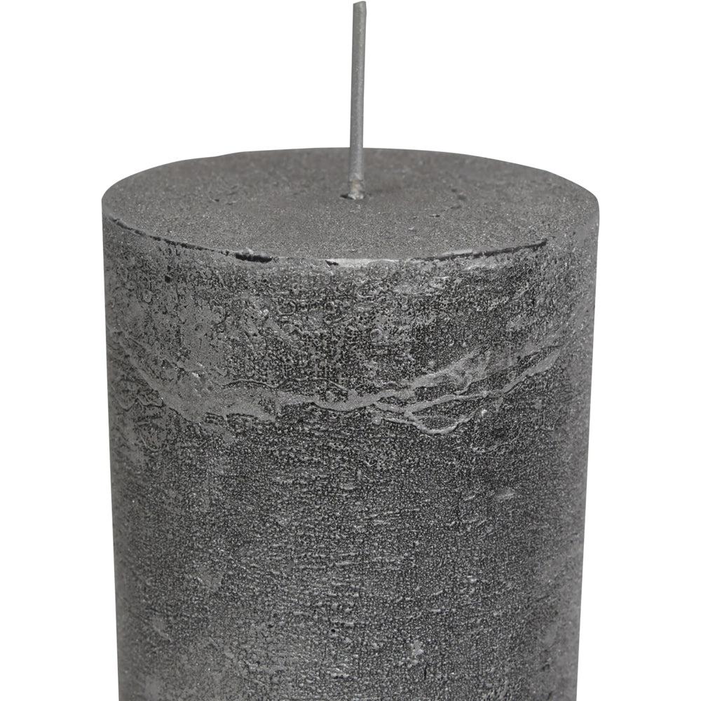 Libra Midnight Mayfair Collection - Black And Silver Ombre Pillar Candle 7X19 cm