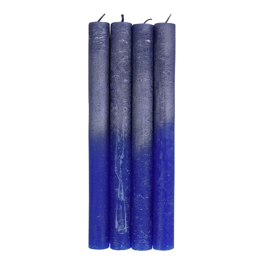 Libra Urban Botanic Collection - Set Of 4 Blue And Purple Ombre Dinner Candles