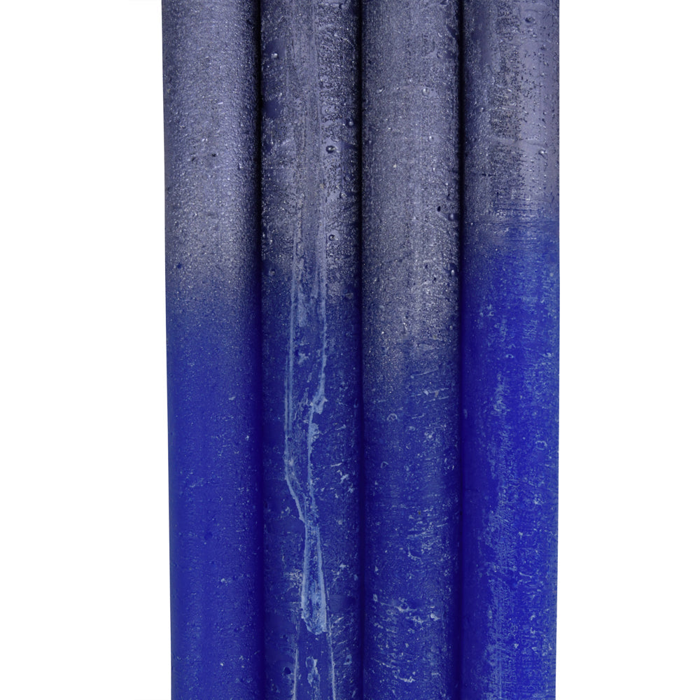 Libra Urban Botanic Collection - Set Of 4 Blue And Purple Ombre Dinner Candles