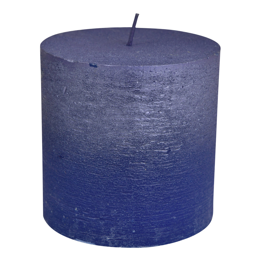 Libra Urban Botanic Collection - Blue And Purple Ombre Pillar Candle 10 X 10 cm