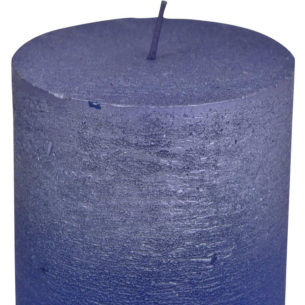 Libra Urban Botanic Collection - Blue And Purple Ombre Pillar Candle 10 X 10 cm