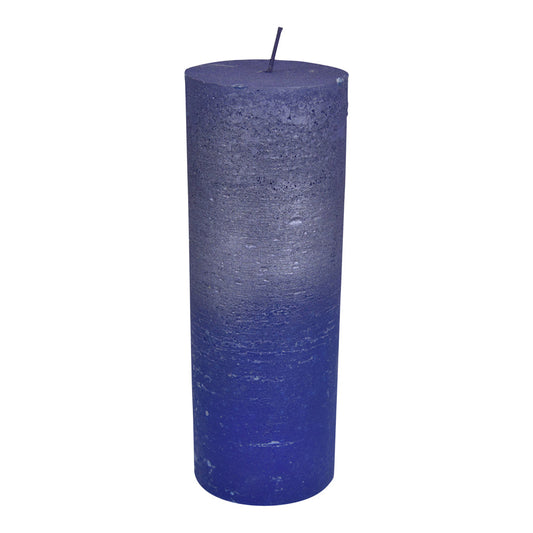 Libra Urban Botanic Collection - Blue And Purple Ombre Pillar Candle 7 X 19 cm