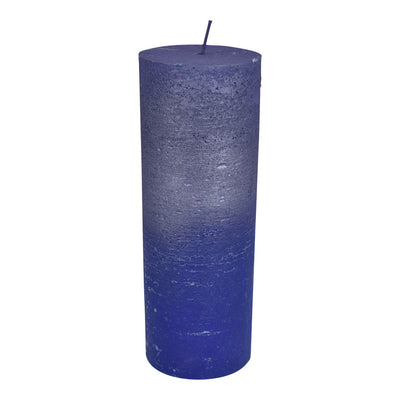 Libra Urban Botanic Collection - Blue And Purple Ombre Pillar Candle 7 X 19 cm