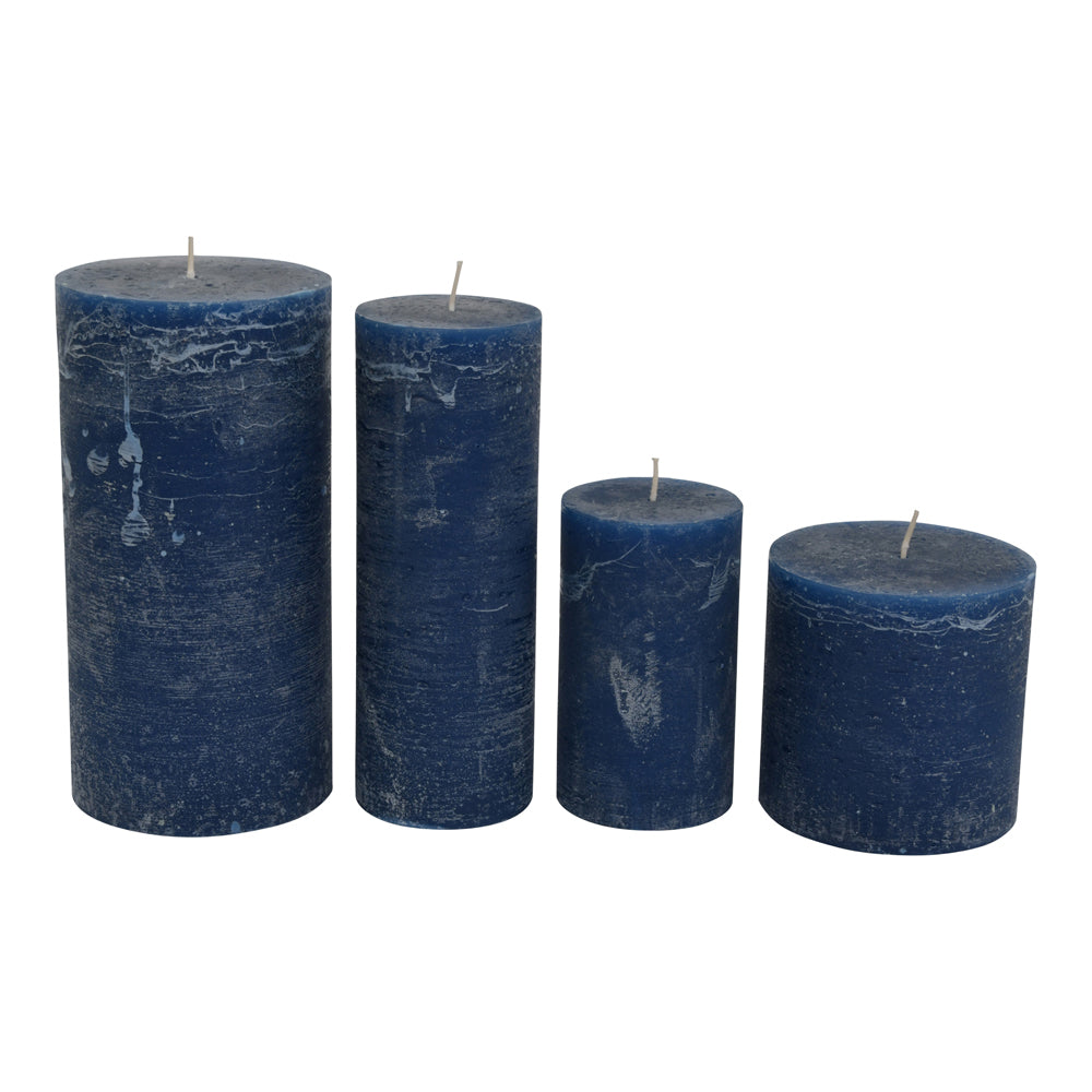 Libra Calm Neutral Collection - Ocean Blue Rustica Pillar Candle 10 X 10 cm