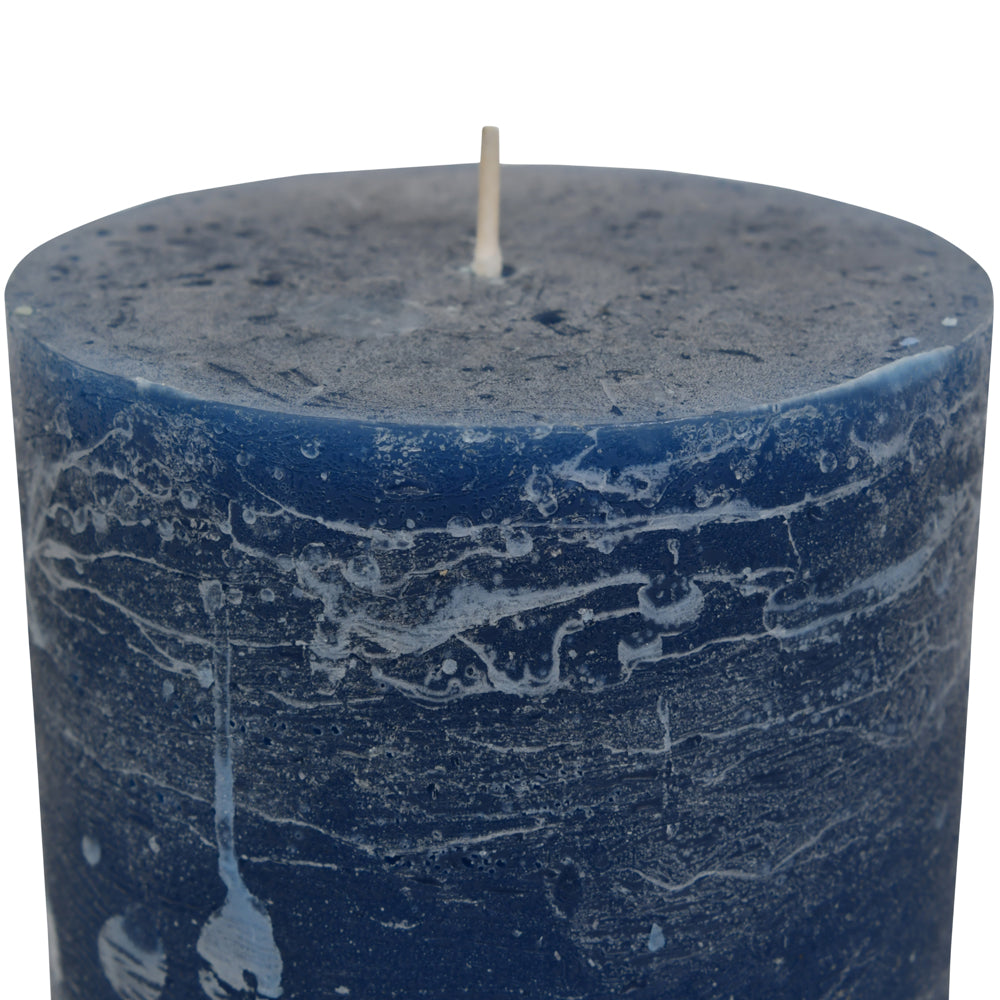 Libra Calm Neutral Collection - Ocean Blue Rustica Pillar Candle 10 X 20 cm