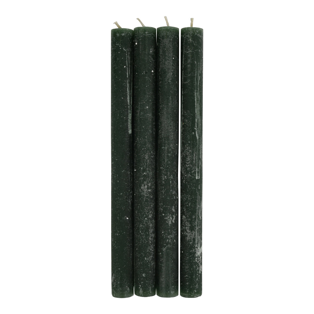 Libra Urban Botanic Collection - Set Of 4 Forest Green Rustica Dinner Candles