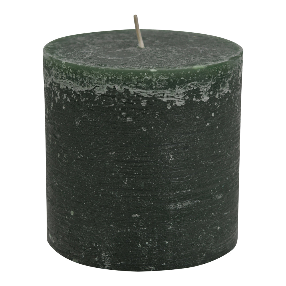 Libra Urban Botanic Collection - Forest Green Rustica Pillar Candle 10 X 10 cm