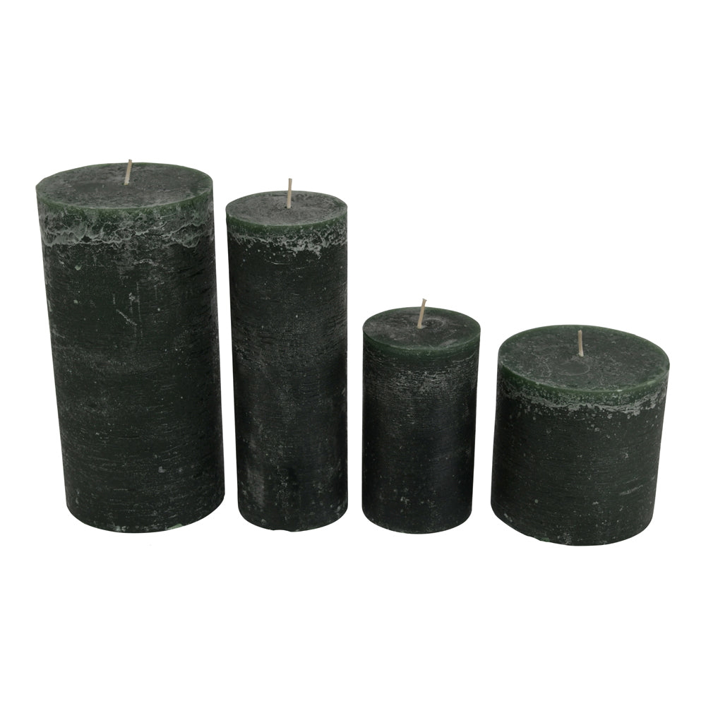 Libra Urban Botanic Collection - Forest Green Rustica Pillar Candle 10 X 10 cm